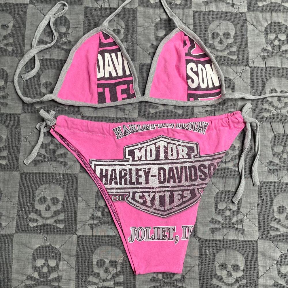 Y2k harley davidson bikini size
